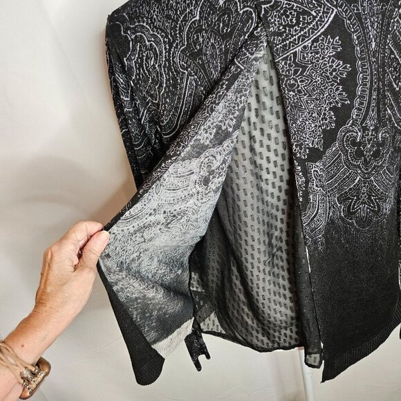 Desigual Edinburgo Back Vent Black Sequin Sweater Medium Goth Grunge - Picture 4 of 13